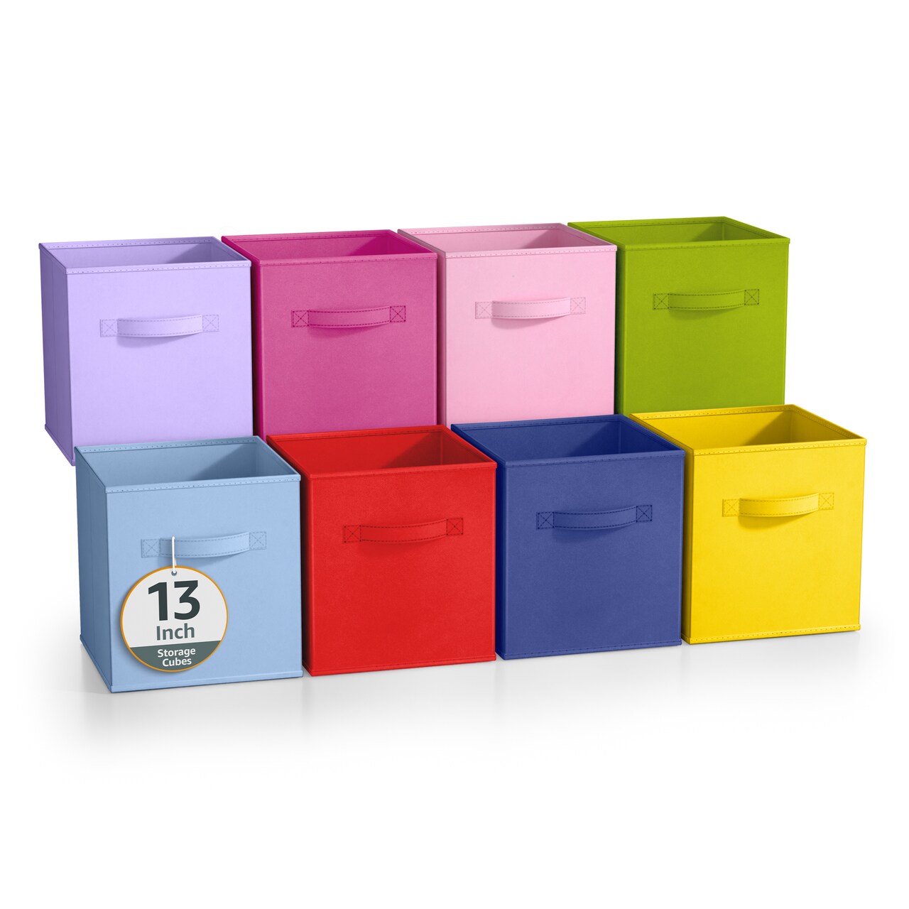 Sorbus 8 Pack 13 Inch Foldable Storage Cubes with Handles- for Organizing Home, Shelves, Nursery, Playroom, Closet and More